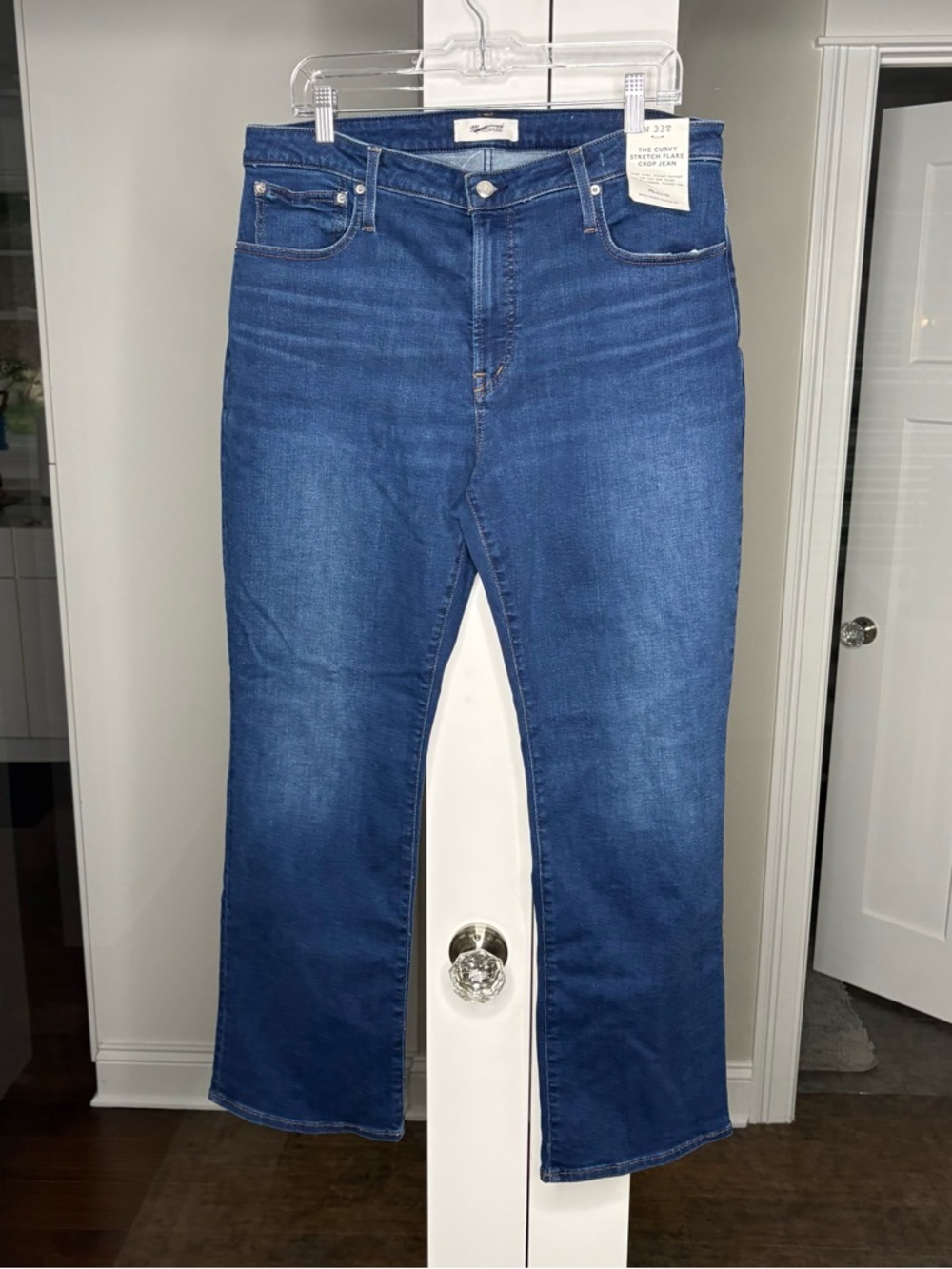 NWT Madewell The Tall Curvy Flare Crop Jean Super Stretch Denim Osgoode Wash - Picture 2 of 6